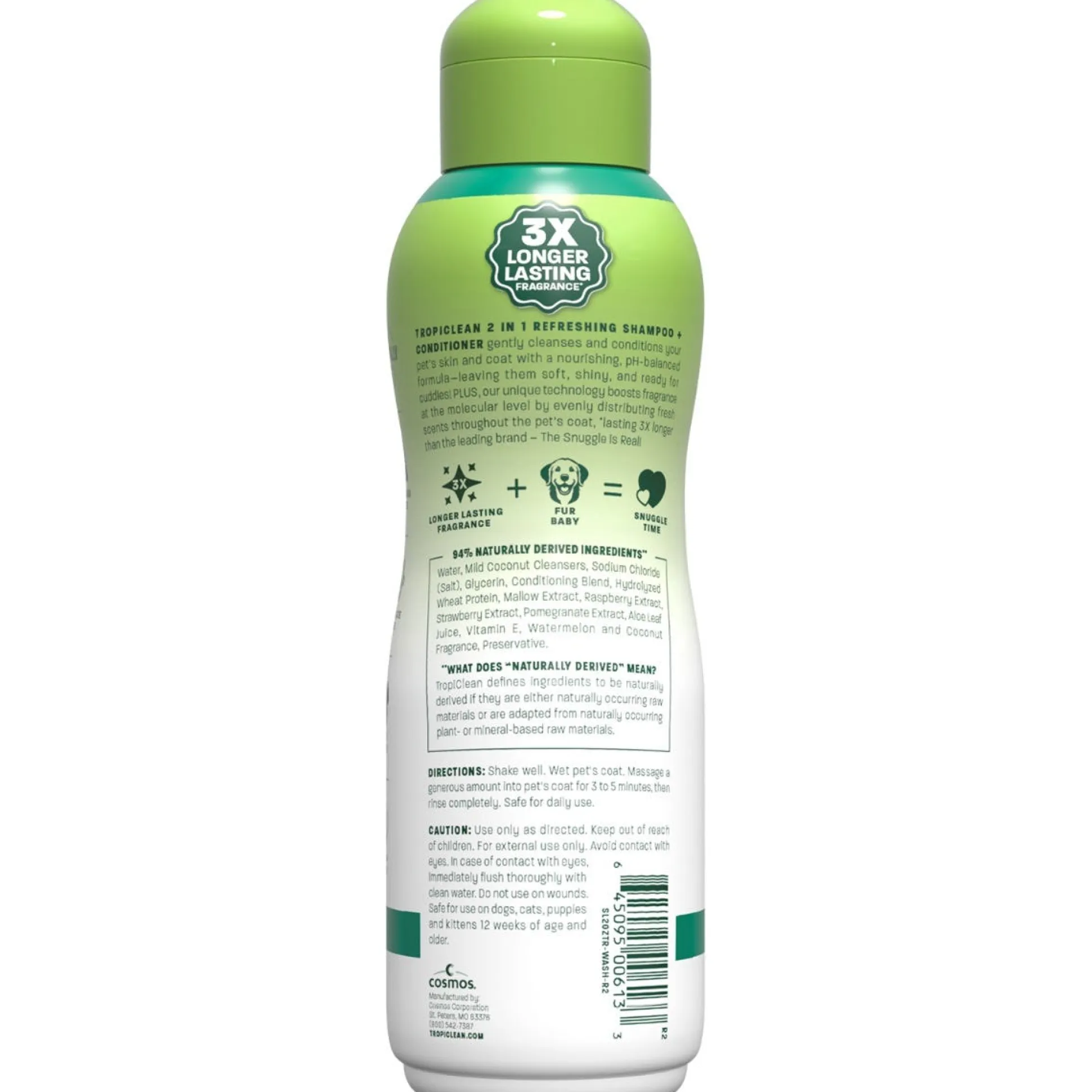 TropiClean Watermelon 2 in 1 Dog Grooming Shampoo 20 oz