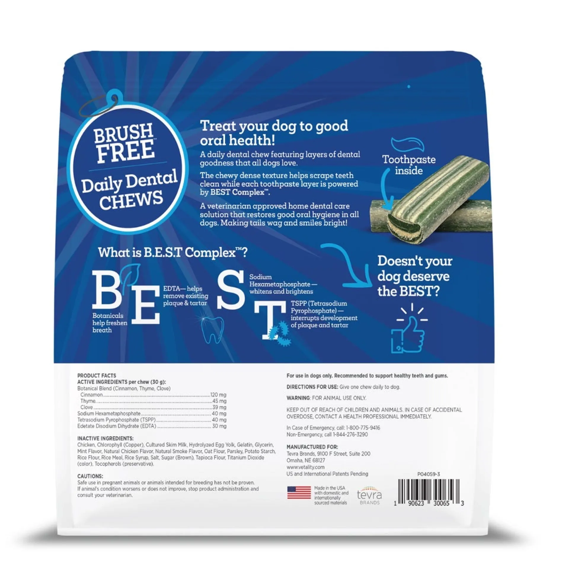 Vetality Brush Free Daily Dental Chews