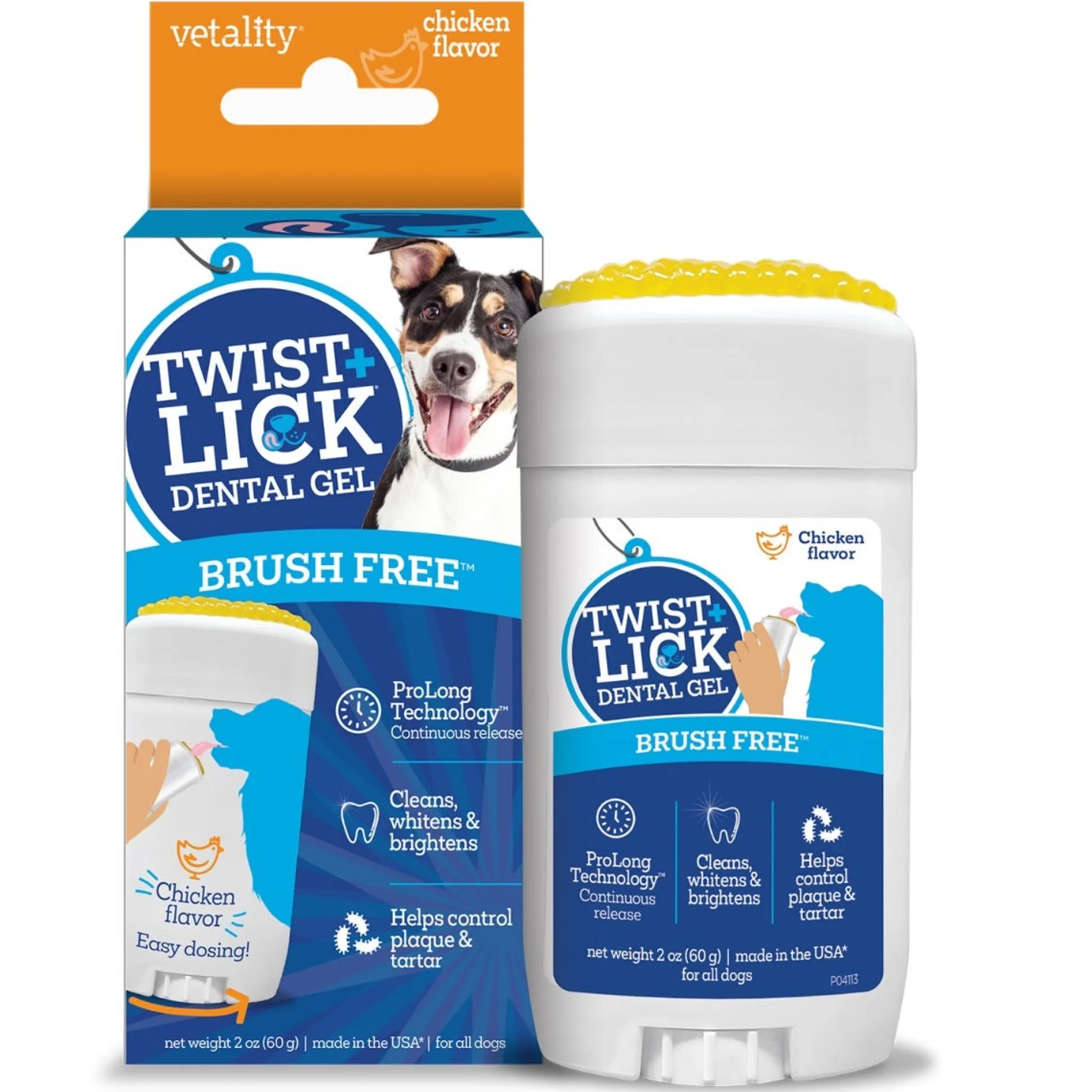 Vetality Brush Free Twist & Lick Chicken Oral Gel