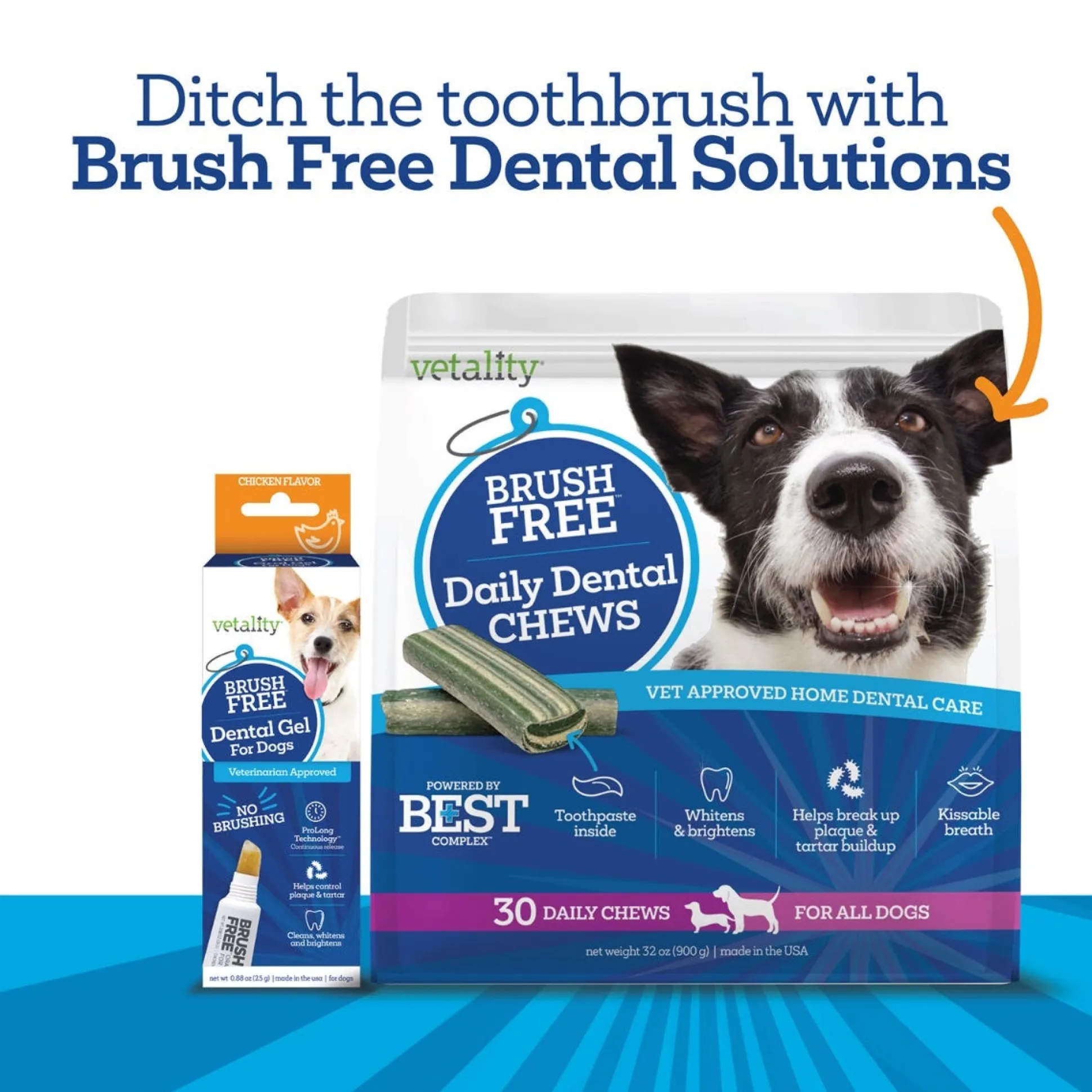 Vetality Brush Free Twist & Lick Chicken Oral Gel