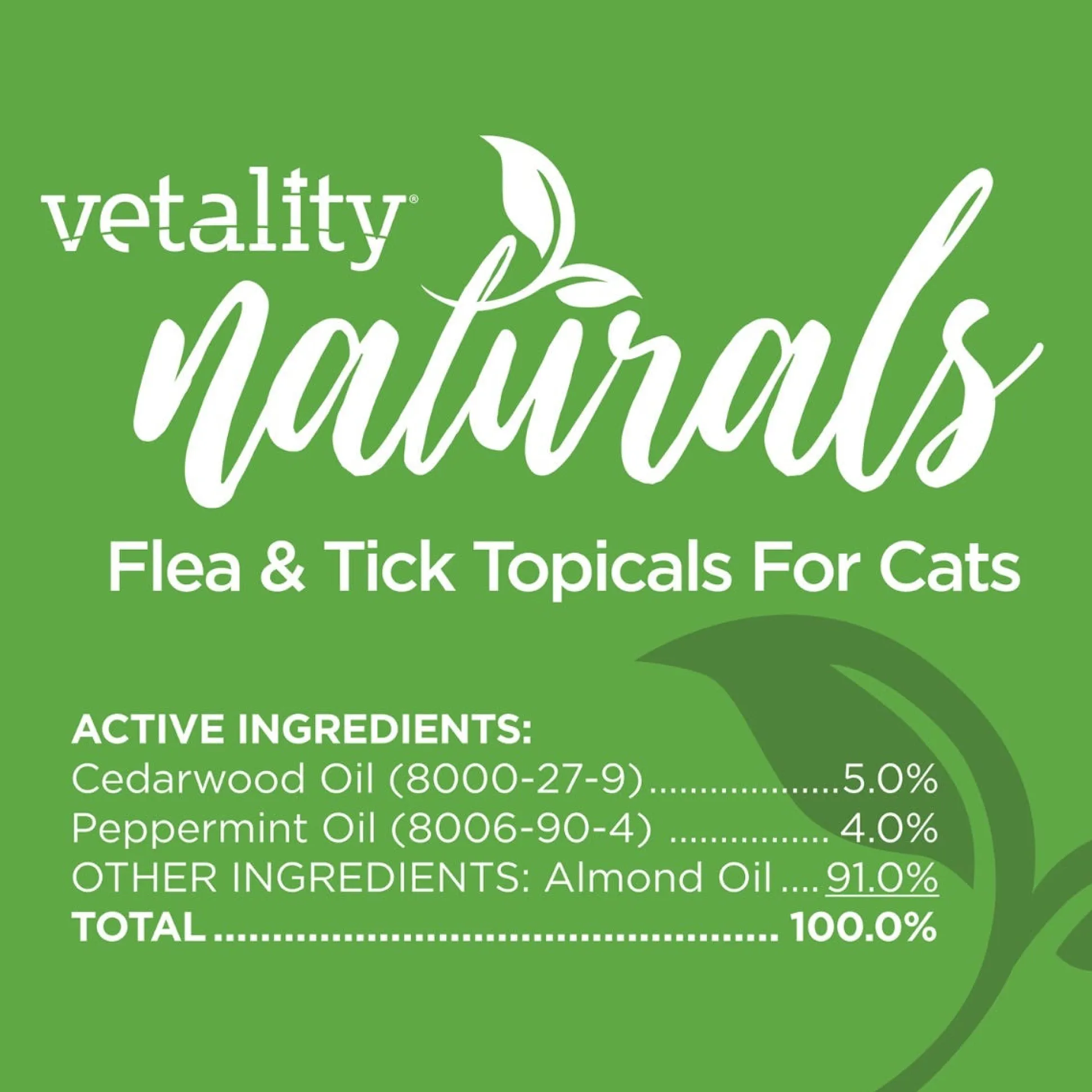 Vetality Naturals Flea & Tick Topicals 3 Month Cat