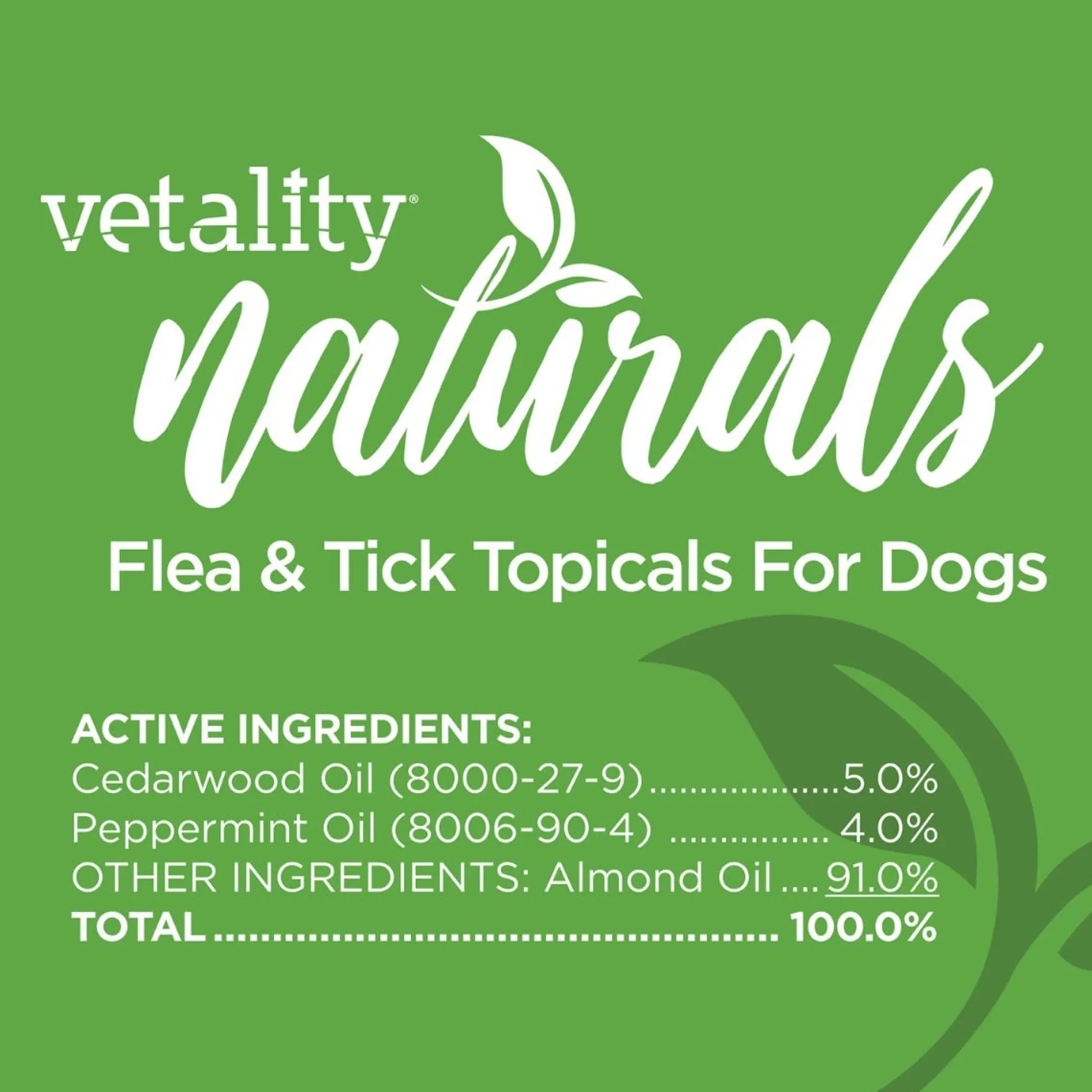 Vetality Naturals 3-Month Flea & Tick Topicals For Dogs