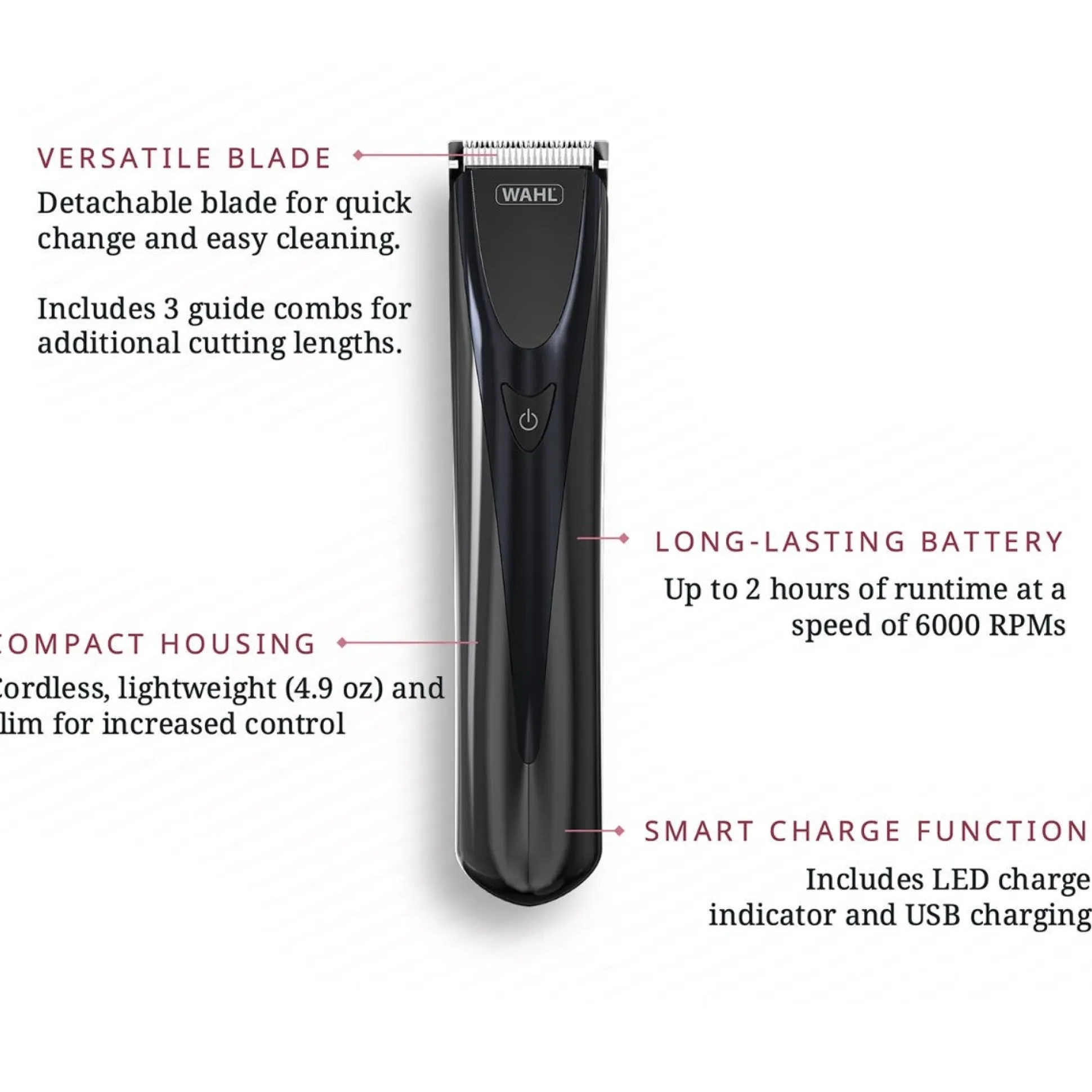 Wahl Fidela Cordless Black Trimmer