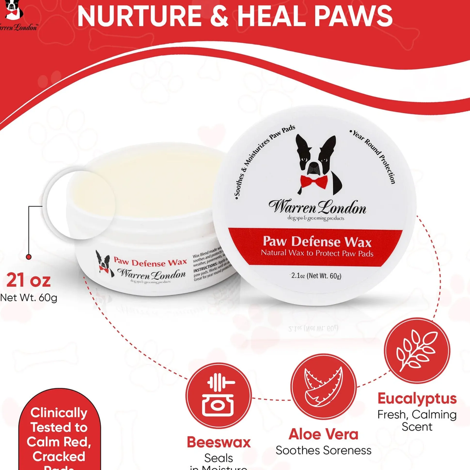 Warren London Paw Defense Wax 2 oz