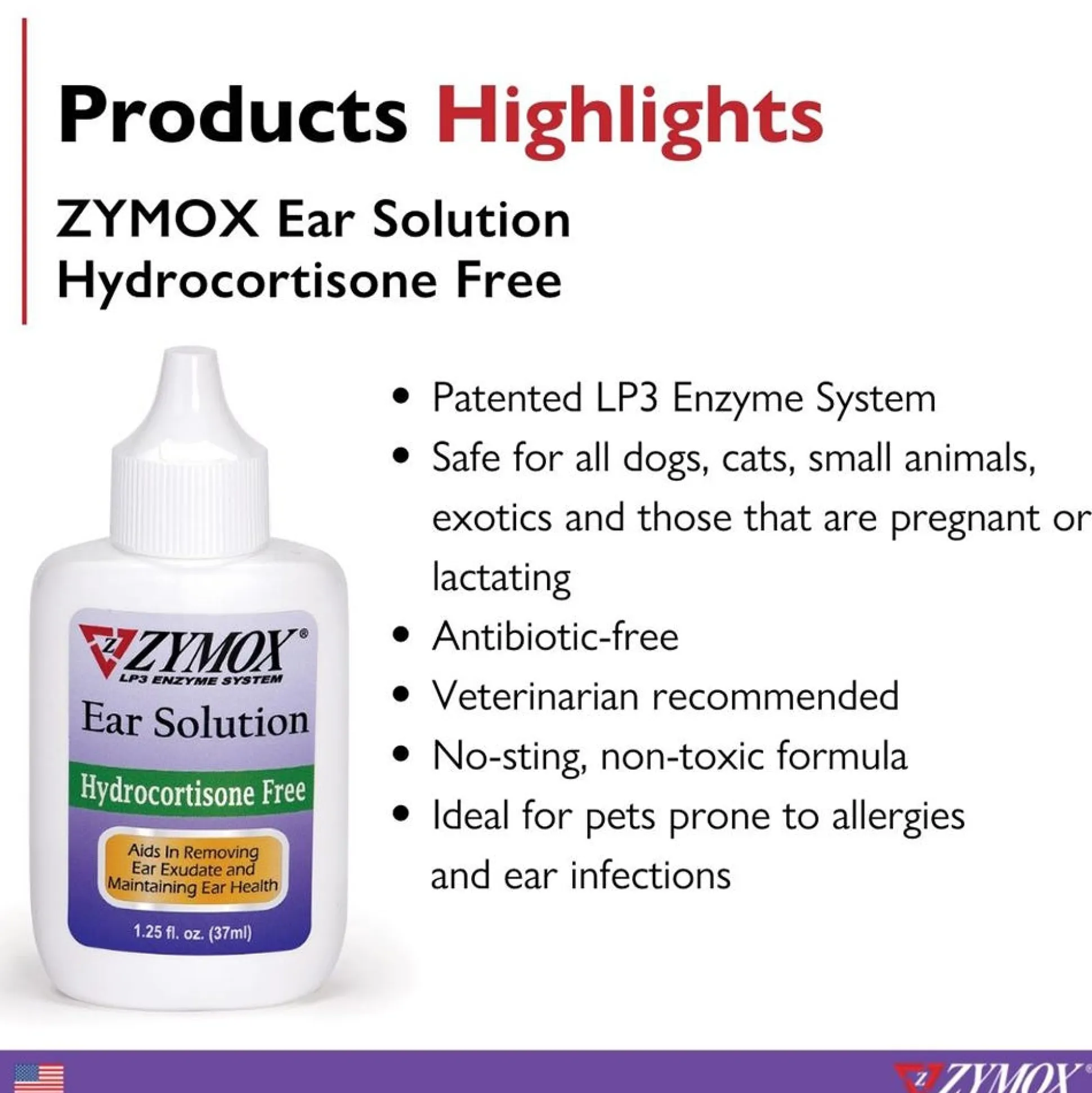 Zymox Ear Solution w/o HC 1.25oz